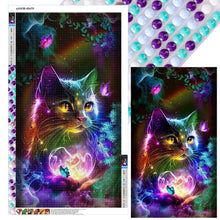 Load image into Gallery viewer, Diamond Painting - Full Round - Butterfly and kitten (40*70CM)
