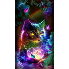 Load image into Gallery viewer, Diamond Painting - Full Round - Butterfly and kitten (40*70CM)