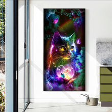 Load image into Gallery viewer, Diamond Painting - Full Round - Butterfly and kitten (40*70CM)
