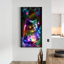 Load image into Gallery viewer, Diamond Painting - Full Round - Butterfly and kitten (40*70CM)