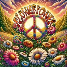 Load image into Gallery viewer, Diamond Painting - Full Round - Flowers and love and peace (30*30CM)