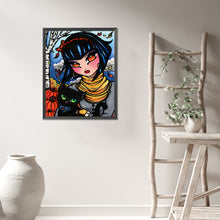 Load image into Gallery viewer, AB Diamond Painting - Full Round - Girl and black cat in the snow (40*50CM)