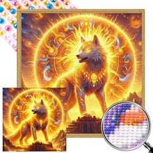 Load image into Gallery viewer, AB Diamond Painting - Full Round - Crossing the Flame Wolf (30*30CM)
