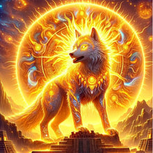 Load image into Gallery viewer, AB Diamond Painting - Full Round - Crossing the Flame Wolf (30*30CM)