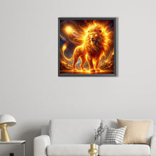 Load image into Gallery viewer, AB Diamond Painting - Full Round - Crossing the Flame Lion (30*30CM)