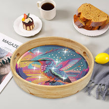 Load image into Gallery viewer, Wooden Cartoon Round Diamond Decorative Serving Tray for Desk Coffee Table