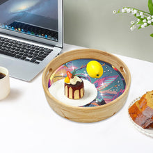 Load image into Gallery viewer, Wooden Cartoon Round Diamond Decorative Serving Tray for Desk Coffee Table