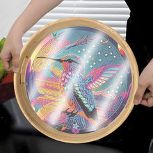 Load image into Gallery viewer, Wooden Cartoon Round Diamond Decorative Serving Tray for Desk Coffee Table