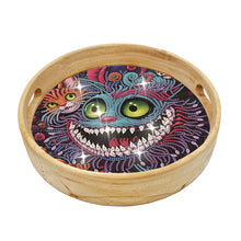 Load image into Gallery viewer, Wooden Cartoon Round Diamond Decorative Serving Tray for Desk Coffee Table