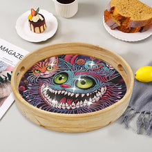 Load image into Gallery viewer, Wooden Cartoon Round Diamond Decorative Serving Tray for Desk Coffee Table