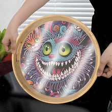 Load image into Gallery viewer, Wooden Cartoon Round Diamond Decorative Serving Tray for Desk Coffee Table
