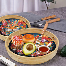 Load image into Gallery viewer, Wooden Cartoon Round Diamond Decorative Serving Tray for Desk Coffee Table