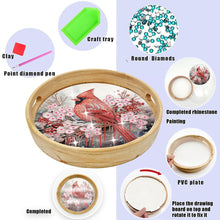 Load image into Gallery viewer, Wooden Cartoon Round Diamond Decorative Serving Tray for Desk Coffee Table