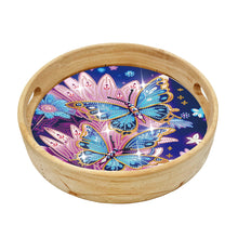 Load image into Gallery viewer, Wooden Cartoon Round Diamond Decorative Serving Tray for Desk Coffee Table