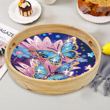Load image into Gallery viewer, Wooden Cartoon Round Diamond Decorative Serving Tray for Desk Coffee Table