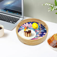 Load image into Gallery viewer, Wooden Cartoon Round Diamond Decorative Serving Tray for Desk Coffee Table
