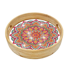 Load image into Gallery viewer, Wooden Cartoon Round Diamond Decorative Serving Tray for Desk Coffee Table