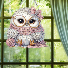 Load image into Gallery viewer, Double Sided Acrylic Owl Diamond Painting Hanging Pendant Diamond Painting Decor