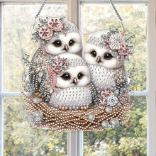 Load image into Gallery viewer, Double Sided Acrylic Owl Diamond Painting Hanging Pendant Diamond Painting Decor