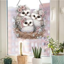 Load image into Gallery viewer, Double Sided Acrylic Owl Diamond Painting Hanging Pendant Diamond Painting Decor
