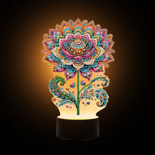 Load image into Gallery viewer, Flower Diamond Painting Night Light 5D DIY Diamond Painting Lamp (Flower A)