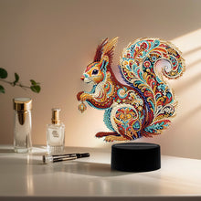 Load image into Gallery viewer, Animal Diamond Painting Night Light 5D DIY Diamond Painting Lamp (Squirrel)