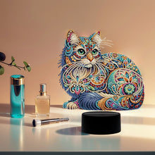 Load image into Gallery viewer, Animal Diamond Painting Night Light 5D DIY Diamond Painting Lamp (Cat)