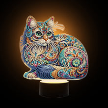 Load image into Gallery viewer, Animal Diamond Painting Night Light 5D DIY Diamond Painting Lamp (Cat)