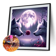 Load image into Gallery viewer, Diamond Painting - Full Round - Wolf with flower in mouth (40*40CM)