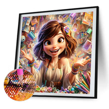 Load image into Gallery viewer, AB Diamond Painting - Full Round - modern artist girl (40*40CM)