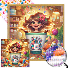 Load image into Gallery viewer, AB Diamond Painting - Full Round - modern handmade girl (40*40CM)