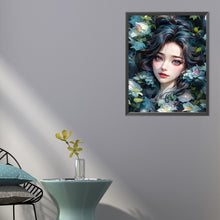 Load image into Gallery viewer, AB Diamond Painting - Full Round - Beautiful girl among flowers (40*50CM)
