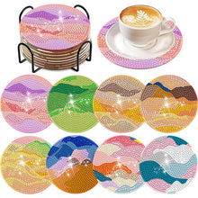 Load image into Gallery viewer, 8Pcs Diamond Painting Coasters Colorful Waves Diamond Art Painting Kits
