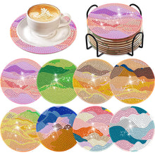 Load image into Gallery viewer, 8Pcs Diamond Painting Coasters Colorful Waves Diamond Art Painting Kits
