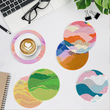 Load image into Gallery viewer, 8Pcs Diamond Painting Coasters Colorful Waves Diamond Art Painting Kits