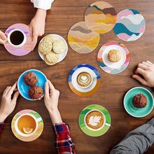 Load image into Gallery viewer, 8Pcs Diamond Painting Coasters Colorful Waves Diamond Art Painting Kits