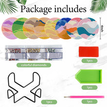 Load image into Gallery viewer, 8Pcs Diamond Painting Coasters Colorful Waves Diamond Art Painting Kits