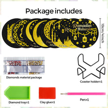 Load image into Gallery viewer, 8Pcs Diamond Painting Coasters Moon Stars Diamond Art Painting Kits for Decor