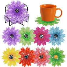 Load image into Gallery viewer, 8Pcs Diamond Painting Coasters Flowers Diamond Art Painting Kits for Home Decor