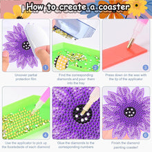 Load image into Gallery viewer, 8Pcs Diamond Painting Coasters Flowers Diamond Art Painting Kits for Home Decor