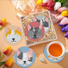 Load image into Gallery viewer, 8Pcs Diamond Painting Coasters Cute Cat Diamond Art Painting Kits for Home Decor