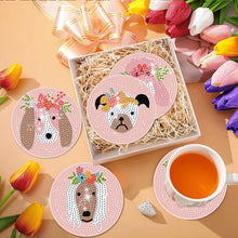 Load image into Gallery viewer, 8Pcs Diamond Painting Coasters Dog and Flower Diamond Art Painting Kits