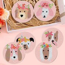 Load image into Gallery viewer, 8Pcs Diamond Painting Coasters Dog and Flower Diamond Art Painting Kits