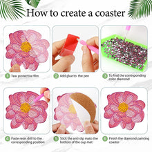 Load image into Gallery viewer, 8Pcs Wooden Flower DIY Diamond Painting Coasters Diamond Dot Kits for Home Decor