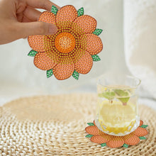 Load image into Gallery viewer, 8Pcs Wooden Flower DIY Diamond Painting Coasters Diamond Dot Kits for Beginners