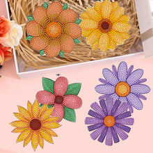 Load image into Gallery viewer, 8Pcs Wooden Flower DIY Diamond Painting Coasters Diamond Dot Kits for Beginners
