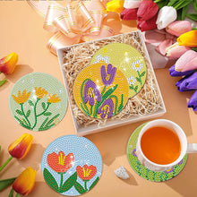 Load image into Gallery viewer, 8Pcs Wooden Bouquet DIY Diamond Painting Coasters Diamond Dot Kits for Beginners