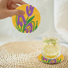 Load image into Gallery viewer, 8Pcs Wooden Bouquet DIY Diamond Painting Coasters Diamond Dot Kits for Beginners