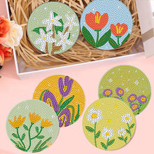 Load image into Gallery viewer, 8Pcs Wooden Bouquet DIY Diamond Painting Coasters Diamond Dot Kits for Beginners