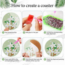 Load image into Gallery viewer, 8Pcs Wooden Bouquet DIY Diamond Painting Coasters Diamond Dot Kits for Beginners